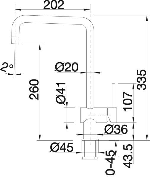 Blanco 512322 FINESS, Küchenarmatur-Einhebelmischer, Oberfläche chrom, Hochdruck