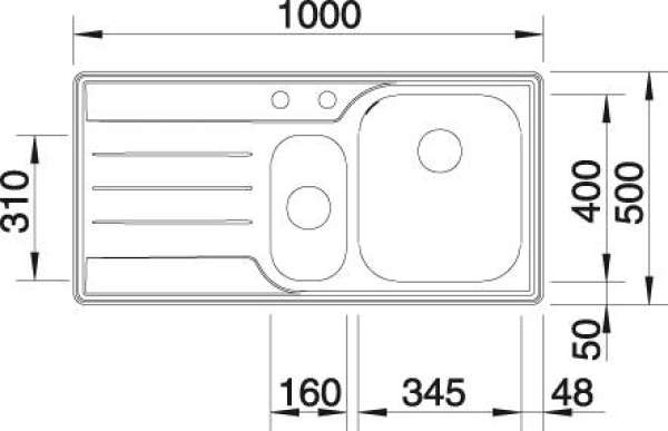BLANCO 512731 MEDIAN 6 S, Edelstahl Bürstfinish, mit Ablauffernbedienung, Becken rechts, 60 cm Untermaß