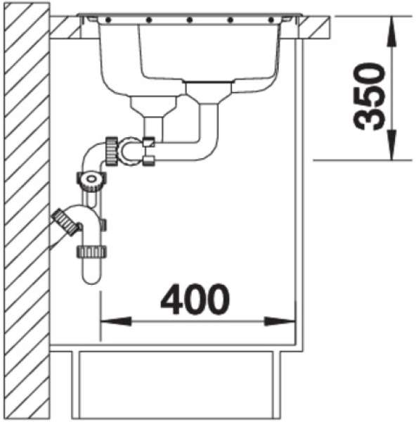 BLANCO 512731 MEDIAN 6 S, Edelstahl Bürstfinish, mit Ablauffernbedienung, Becken rechts, 60 cm Untermaß