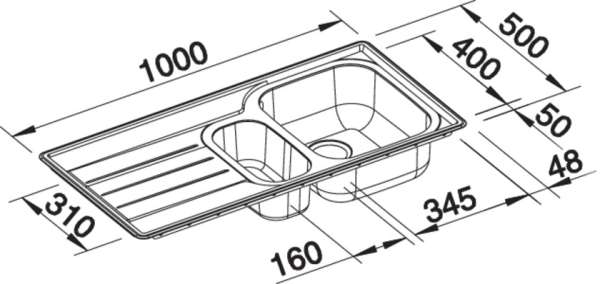 BLANCO 512731 MEDIAN 6 S, Edelstahl Bürstfinish, mit Ablauffernbedienung, Becken rechts, 60 cm Untermaß