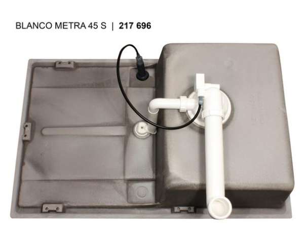 BLANCO 513035 METRA 45 S, SILGRANIT, anthrazit, mit Ablauffernbedienung, reversibel, 450 mm Untermaß