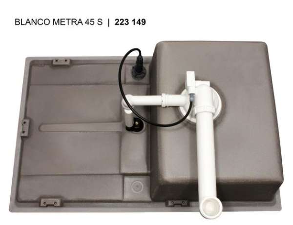 BLANCO 513035 METRA 45 S, SILGRANIT, anthrazit, mit Ablauffernbedienung, reversibel, 450 mm Untermaß