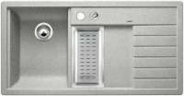 Blanco 514261 TRISONA 6 S, SILGRANIT bis 10-2008, steingrau, mit Ablauffernbedienung, mit Zubehör, Becken links, 600 mm Untermaß