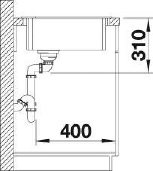 BLANCO 514750 ZIA 9 E, SILGRANIT, weiß, mit Ablauffernbedienung, Becken mittig, 600 mm Untermaß