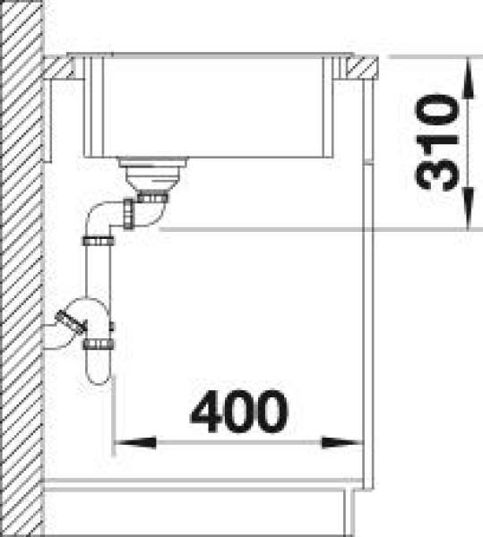 BLANCO 514756 ZIA 9 E, SILGRANIT, anthrazit, mit Ablauffernbedienung, Becken mittig, 600 mm Untermaß