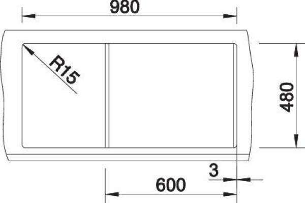 BLANCO 515280 METRA XL 6 S, SILGRANIT, weiß, mit Ablauffernbedienung, reversibel, 600 mm Untermaß