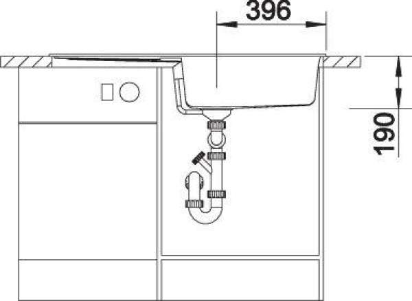 BLANCO 515280 METRA XL 6 S, SILGRANIT, weiß, mit Ablauffernbedienung, reversibel, 600 mm Untermaß