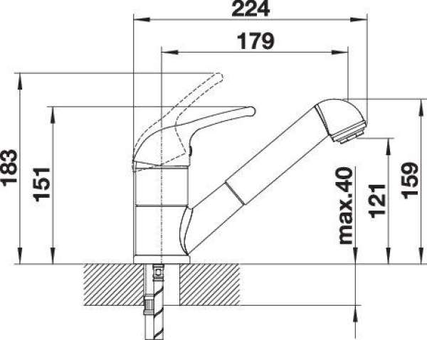 Blanco 515375 VITIS-S, Messing SILGRANIT-Look, steingrau, Hochdruck