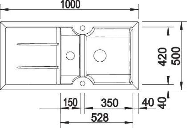 BLANCO 516027 IDESSA 6 S, Keramik, kristallweiß glänzend, ohne Abl., Becken links