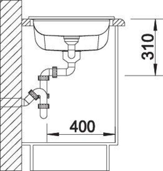 BLANCO 516027 IDESSA 6 S, Keramik, kristallweiß glänzend, ohne Abl., Becken links