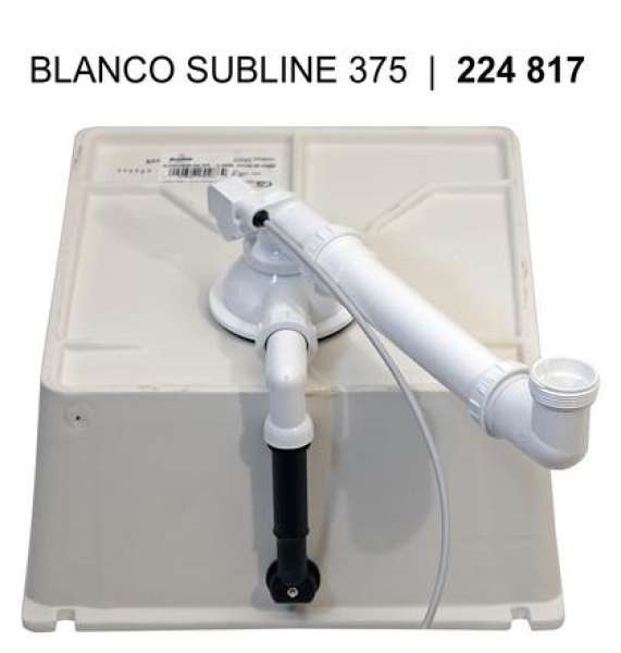 BLANCO 516039 SUBLINE 375-U, Keramik PuraPlus, vanilla, mit Ablauffernbedienung, 45 cm Untermaß