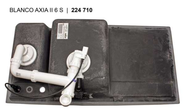 BLANCO 516833 AXIA II 6 S, SILGRANIT, jasmin, mit Ablauffernbedienung, mit Zubehör, Becken links, 60 cm Untermaß