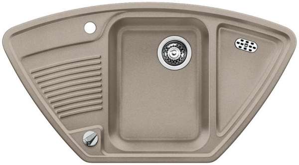 Blanco 517401 VIVA 9 E, SILGRANIT, tartufo, mit Ablauffernbedienung, Becken mittig, 600 mm Untermaß
