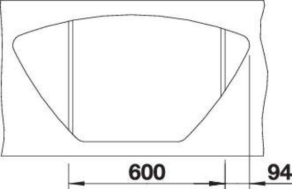 Blanco 517401 VIVA 9 E, SILGRANIT, tartufo, mit Ablauffernbedienung, Becken mittig, 600 mm Untermaß