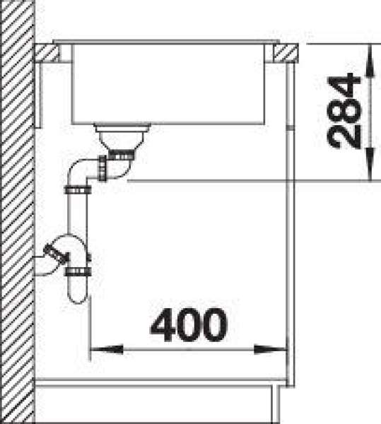 Blanco 517401 VIVA 9 E, SILGRANIT, tartufo, mit Ablauffernbedienung, Becken mittig, 600 mm Untermaß
