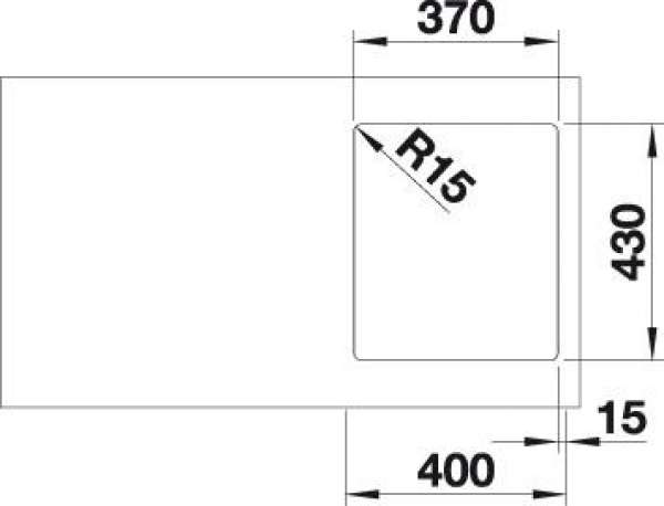 BLANCO 518308 ANDANO 340-IF, Edelstahl Seidenglanz, mit Ablauffernbedienung, 40 cm Untermaß