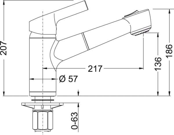 Blanco 518786 Elipso-S II Küchenarmatur, Felsgrau, HOCHDRUCK