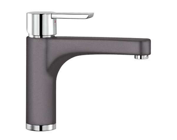 BLANCO 518791 PYLOS, Messing SILGRANIT-Look zweifarbig, felsgrau/chrom, Hochdruck