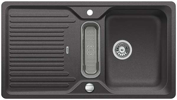 Blanco 518840  CLASSIC 5 S, SILGRANIT, felsgrau, mit Ablauffernbedienung, mit Zubehör, reversibel, 500 mm Untermaß