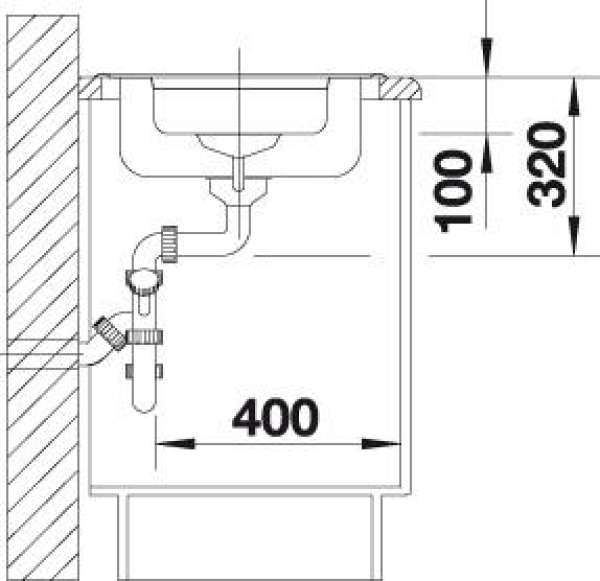 Blanco 518840  CLASSIC 5 S, SILGRANIT, felsgrau, mit Ablauffernbedienung, mit Zubehör, reversibel, 500 mm Untermaß