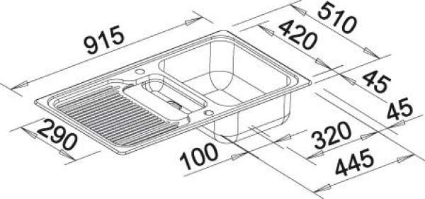 Blanco 518840  CLASSIC 5 S, SILGRANIT, felsgrau, mit Ablauffernbedienung, mit Zubehör, reversibel, 500 mm Untermaß