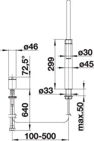 BLANCO 519782 CULINA-S Duo, Messing galvanisch, chrom, Hochdruck