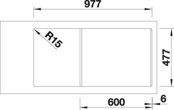 BLANCO 520311 IDESSA XL 6 S, Keramik, vanilla, mit Ablauffernbedienung, reversibel, 600 mm Untermaß