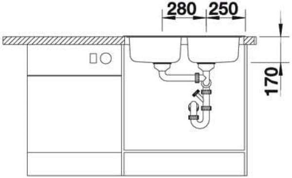 BLANCO 520433 TIPO 8 Compact Spüle Edelstahl Bürstfinish