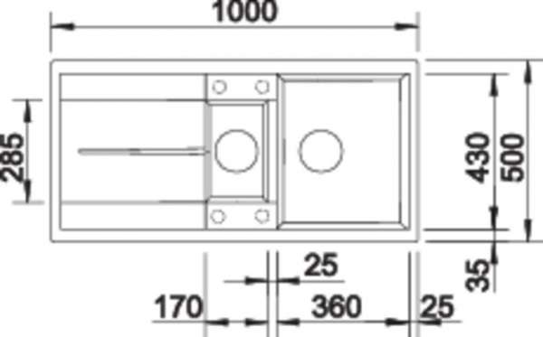 BLANCO 520577 METRA 6 S, SILGRANIT, perlgrau, mit Ablauffernbedienung, mit Zubehör, reversibel, 600 mm Untermaß