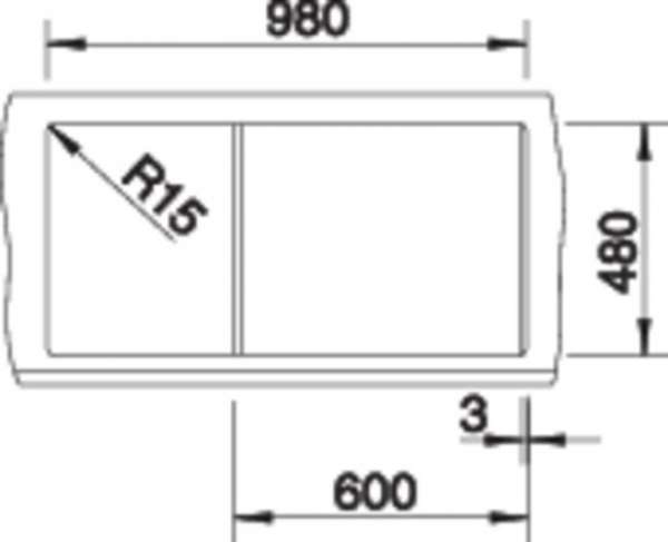 BLANCO 520577 METRA 6 S, SILGRANIT, perlgrau, mit Ablauffernbedienung, mit Zubehör, reversibel, 600 mm Untermaß