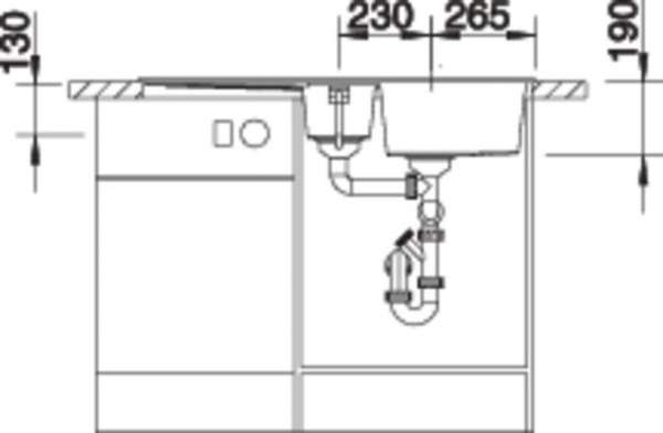 BLANCO 520577 METRA 6 S, SILGRANIT, perlgrau, mit Ablauffernbedienung, mit Zubehör, reversibel, 600 mm Untermaß