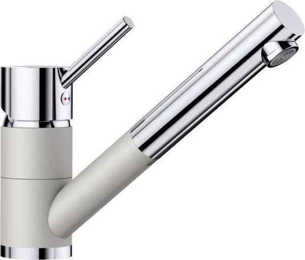 BLANCO 520734 ANTAS-S, Messing SILGRANIT-Look zweifarbig, perlgrau/chrom, Niederdruck