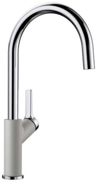 BLANCO 520974 CARENA Messing SILGRANIT-Look zweifarbig, perlgrau/chrom, Hochdruck