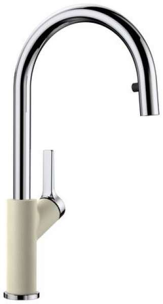 BLANCO 520985 CARENA-S Messing SILGRANIT-Look zweifarbig, jasmin/chrom, Hochdruck