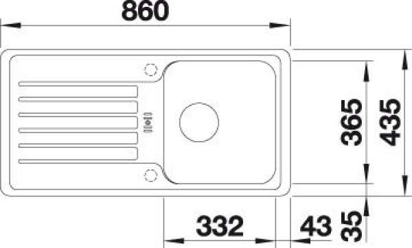 BLANCO 521411 FAVOS 45 S, SILGRANIT, jasmin, ohne Ablauffernbedienung, reversibel, 450 mm Untermaß