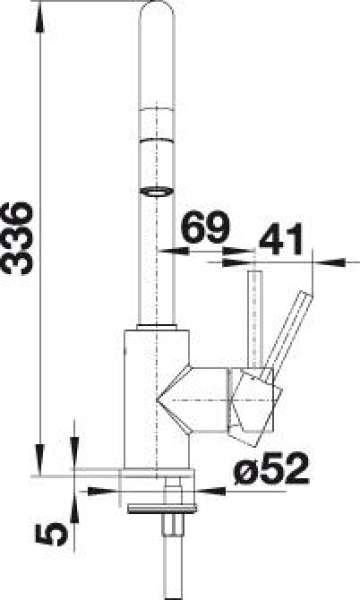 BLANCO 521454 MIDA-S, Messing galvanisch, chrom, Hochdruck