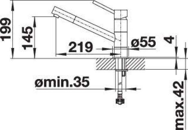 BLANCO 521502 KANO, Messing galvanisch, chrom, Hochdruck
