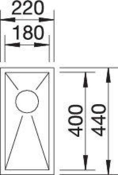 BLANCO 521566 ZEROX 180-IF, Edelstahl Seidenglanz, ohne Ablauffernbedienung, keine Beckenlage, 300 mm Untermaß