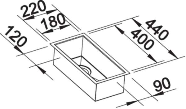 BLANCO 521566 ZEROX 180-IF, Edelstahl Seidenglanz, ohne Ablauffernbedienung, keine Beckenlage, 300 mm Untermaß