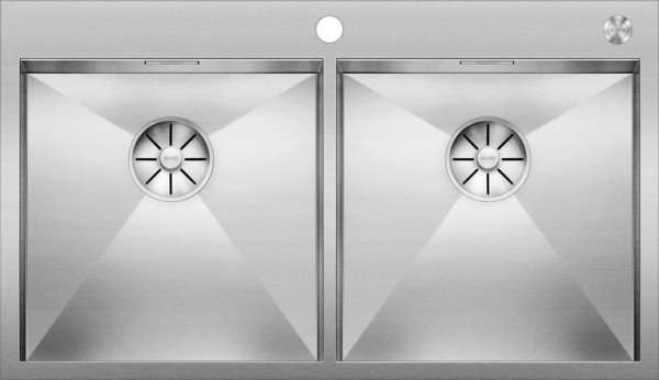 BLANCO 521648 ZEROX 400/400-IF/A, Edelstahl Seidenglanz, mit Ablauffernbedienung, keine Beckenlage, 900 mm Untermaß