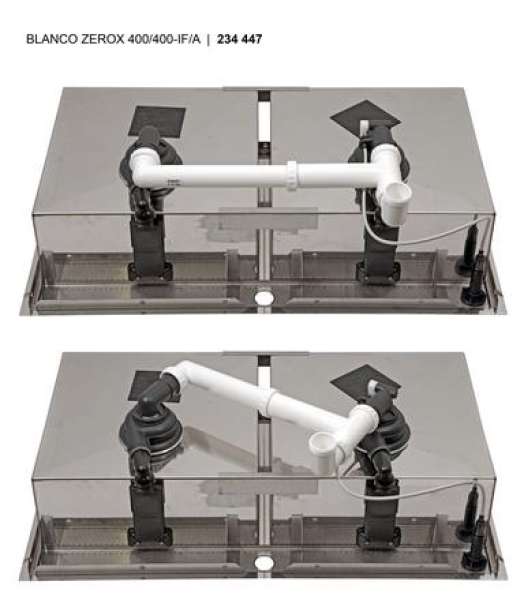 BLANCO 521648 ZEROX 400/400-IF/A, Edelstahl Seidenglanz, mit Ablauffernbedienung, keine Beckenlage, 900 mm Untermaß