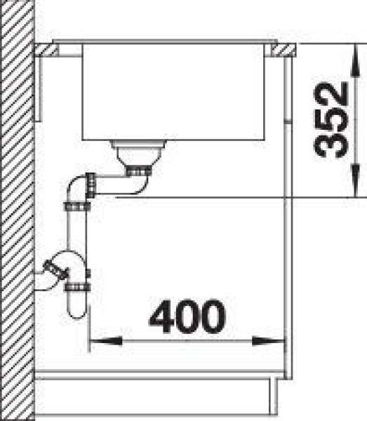 BLANCO 521811 NAYA XL 9, SILGRANIT, anthrazit, ohne Ablauffernbedienung, keine Beckenlage, 900 mm Untermaß