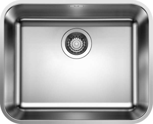 BLANCO 522238 S-STYLE 500-U, Edelstahl Bürstfinish, ohne Ablauffernbedienung, ohne Zubehör, 60 cm Untermaß