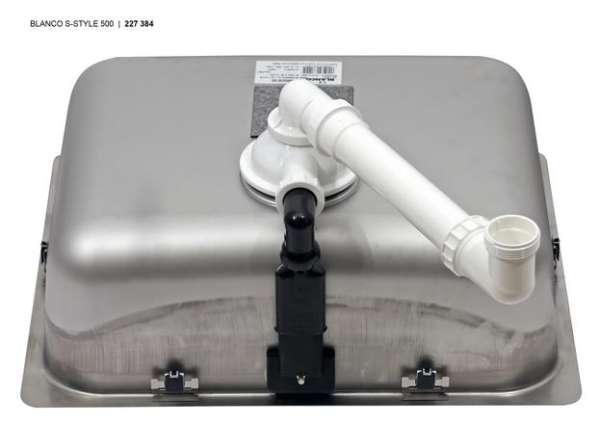 BLANCO 522238 S-STYLE 500-U, Edelstahl Bürstfinish, ohne Ablauffernbedienung, ohne Zubehör, 60 cm Untermaß