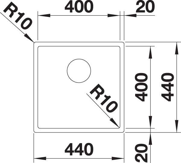 BLANCO 522241 C-STYLE 400-IF Edelstahl Bürstfinish