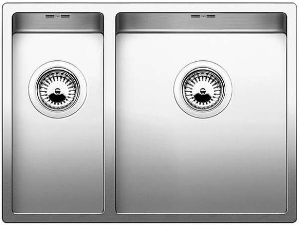 BLANCO 522247 C-STYLE 340/180-IF, Edelstahl Bürstfinish, ohne Ablauffernbedienung, ohne Zubehör, Hauptbecken rechts, 60 cm Untermaß
