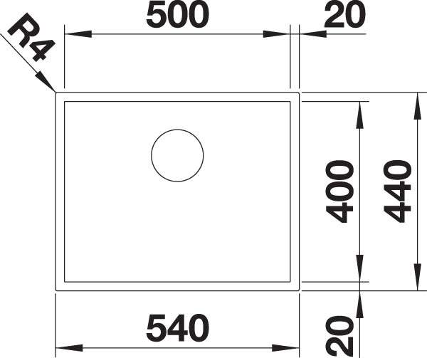 BLANCO 522253 Z-STYLE Einbauspüle 500-IF Flachrand, Edelstahl Bürstfinish