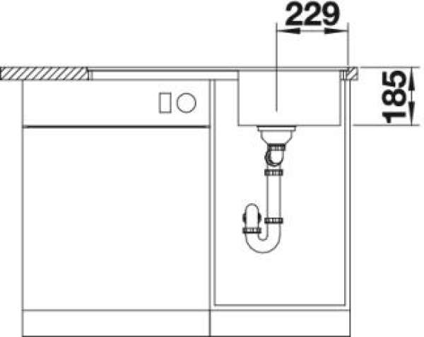 Blanco 522265 IDENTO 45 S-F Keramikspüle weiß