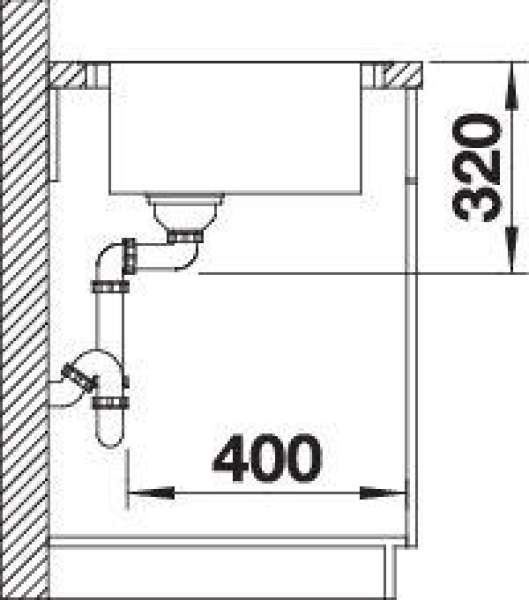 Blanco 522999 ANDANO XL 6 S-IF, Edelstahl Seidenglanz, mit Ablauffernbedienung, mit Zubehör, Becken rechts, 600 mm Untermaß