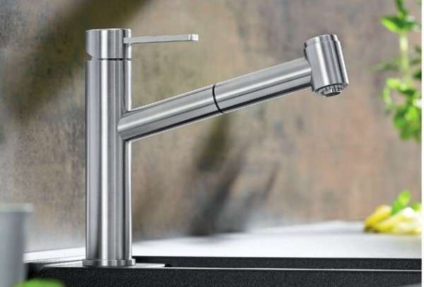 Blanco 523119 Ambis-S Einhebelmischer, Hochdruck, Edelstahl gebürstet